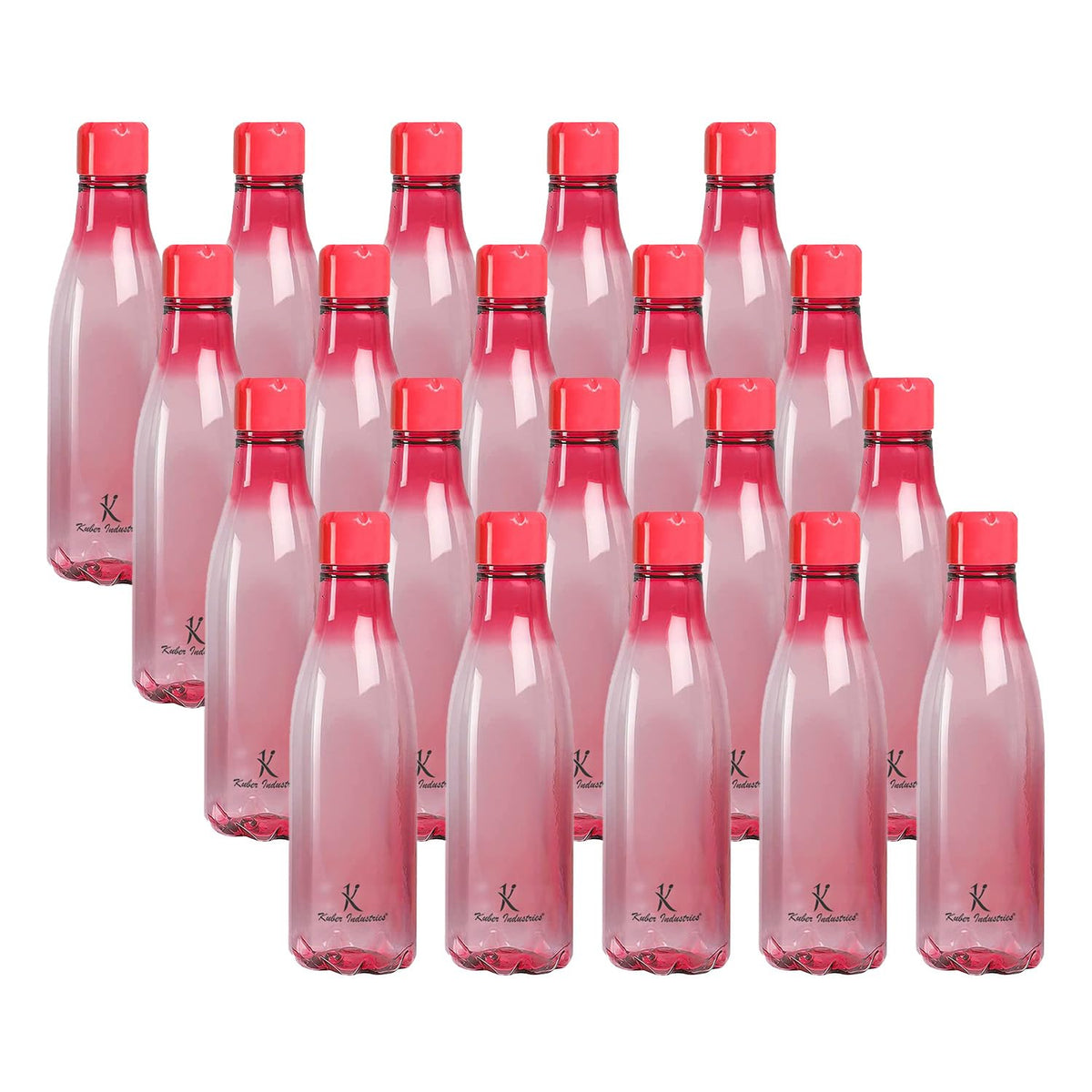 Kuber Industries BPA Free Plastic Water Bottles | Unbreakable, Leak Proof, 100% Food Grade Plastic | For Kids & Adults | Refrigerator Plastic Bottle Set of 4|PINK (Pack Of 5)