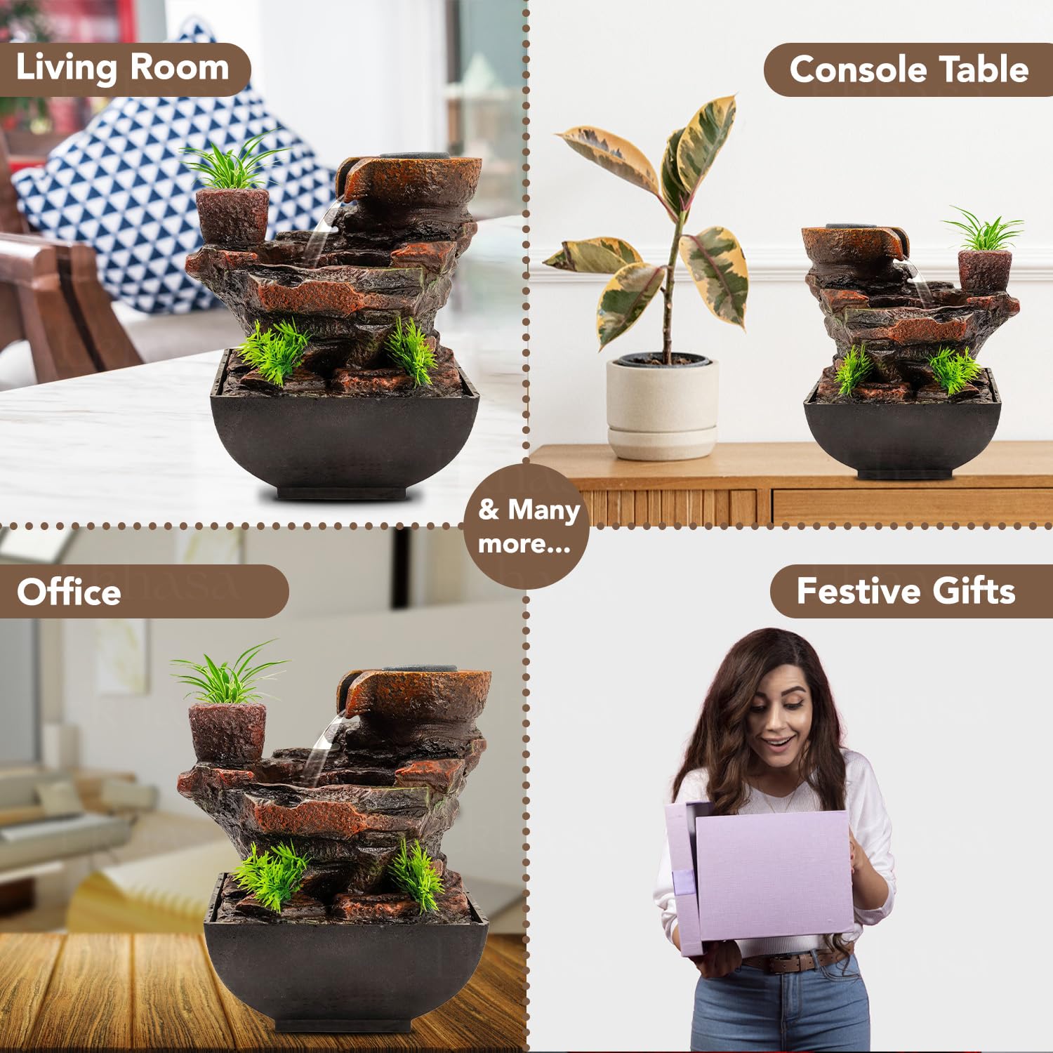 Portable Waterfalls Home Desktop Water Fountain Submersible Pump