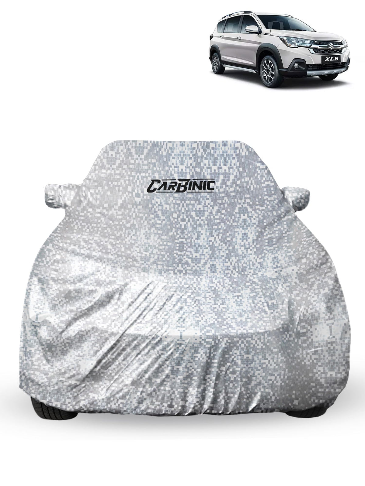 CARBINIC Car Cover for Maruti Suzuki XL6 2019 Waterproof (Tested) | Dustproof UV Heat Resistant Outdoor Protection with Triple Stitched Fully Elastic Surface