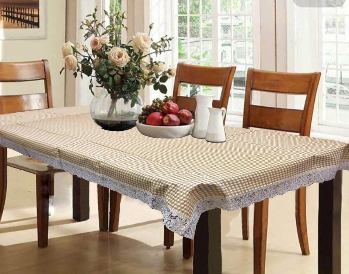 Kuber Industries Checkered PVC 6 Seater Dining Table Cover - Multicolour, (Model: DiningDT207)