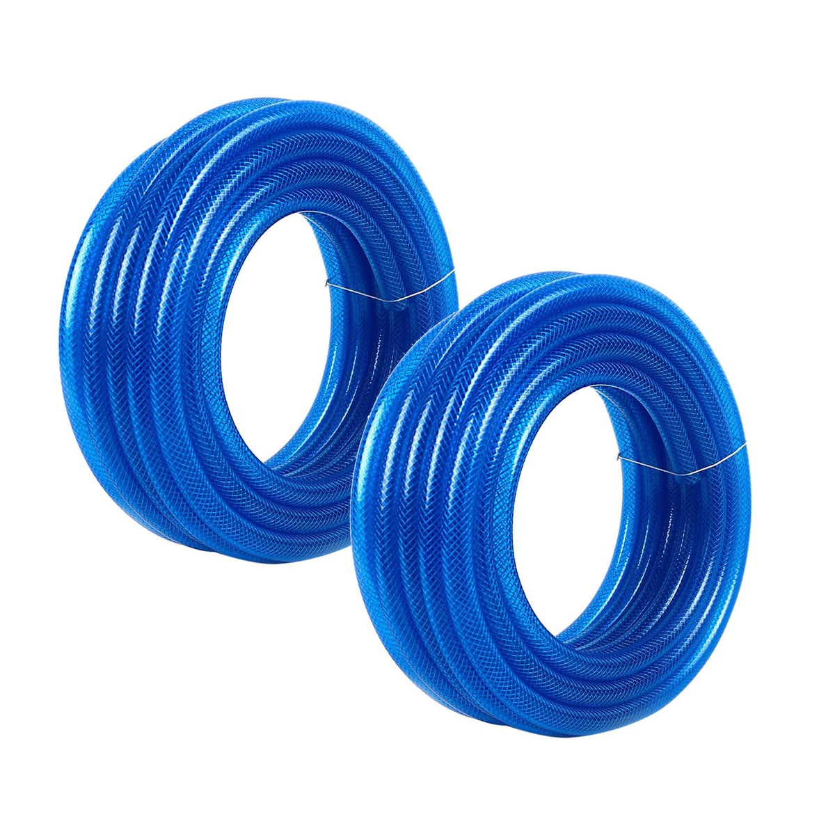 Kuber Industries|Basic|PVC with Nylon Braided Water Pipe 10 Meter|Multi-Utility Water Pipe for Garden, Car Cleaning & Pet Cleaning|Heavy Duty & Leak Proof Hose Pipe for Gardening|Blue|(Pack Of 4)