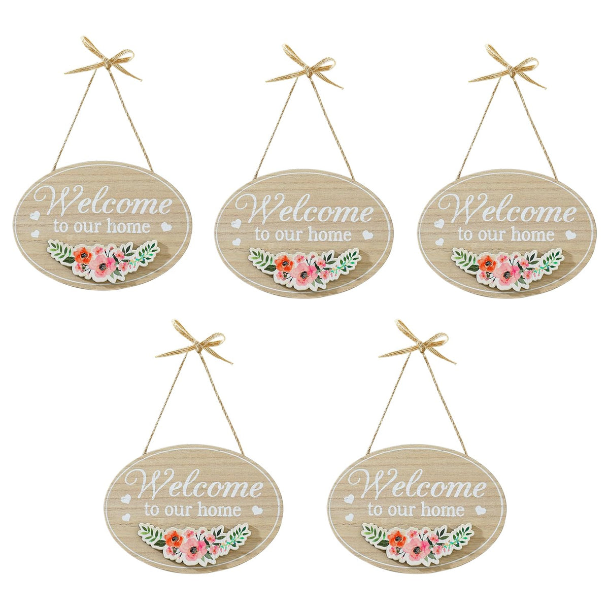 Kuber Industries Door Decor Panel|Wall Hanging Wooden Frame Board-Pack of 5 (Cream)