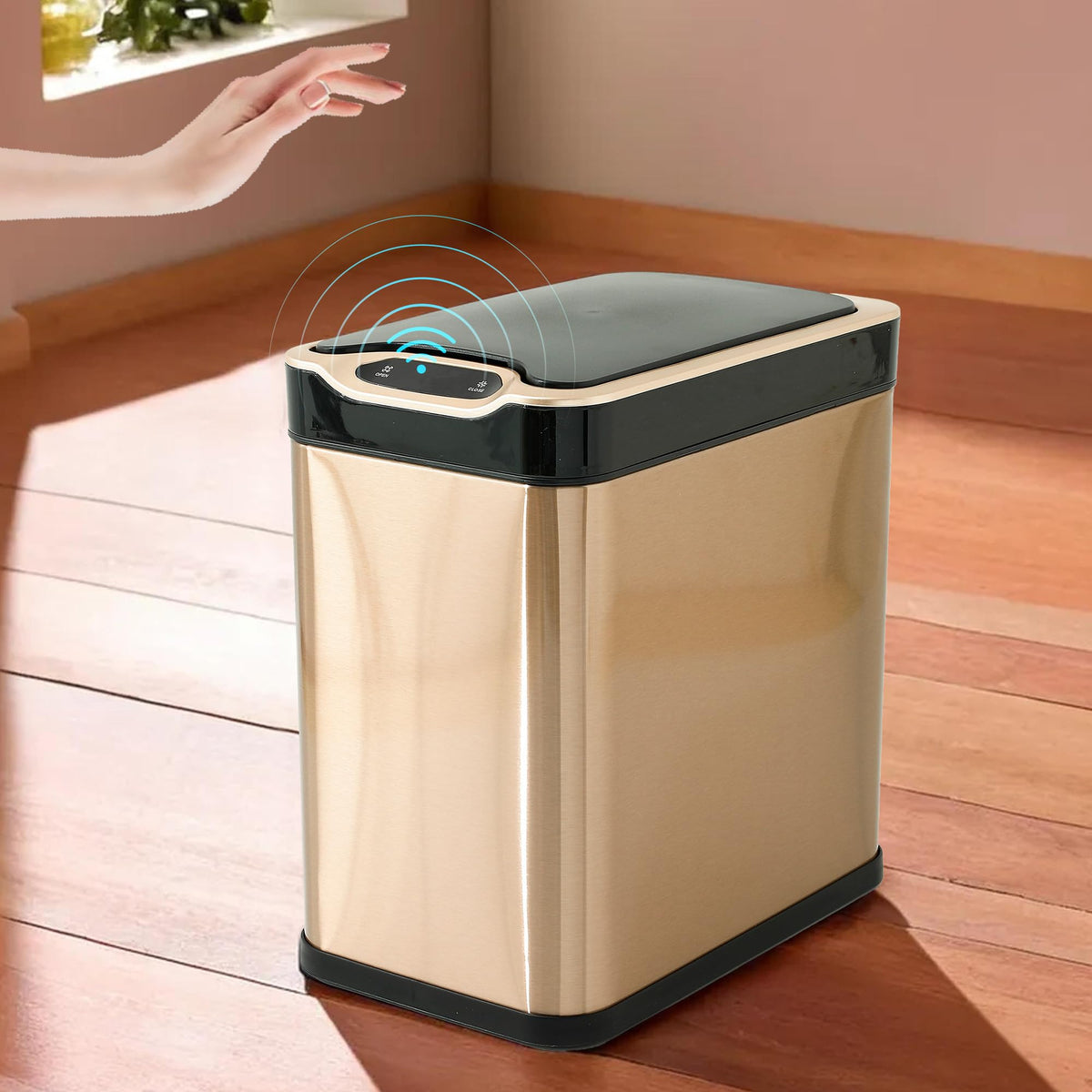 SAVYA HOME 12L Dustbin For Kitchen | Dustbin For Bathroom | 32 cm Automatic Smart Sensor Dustbin For Bedroom | Waste Bin | Stainless Steel Dustbin With Lid | Dustbin for Home | Garbage Bin