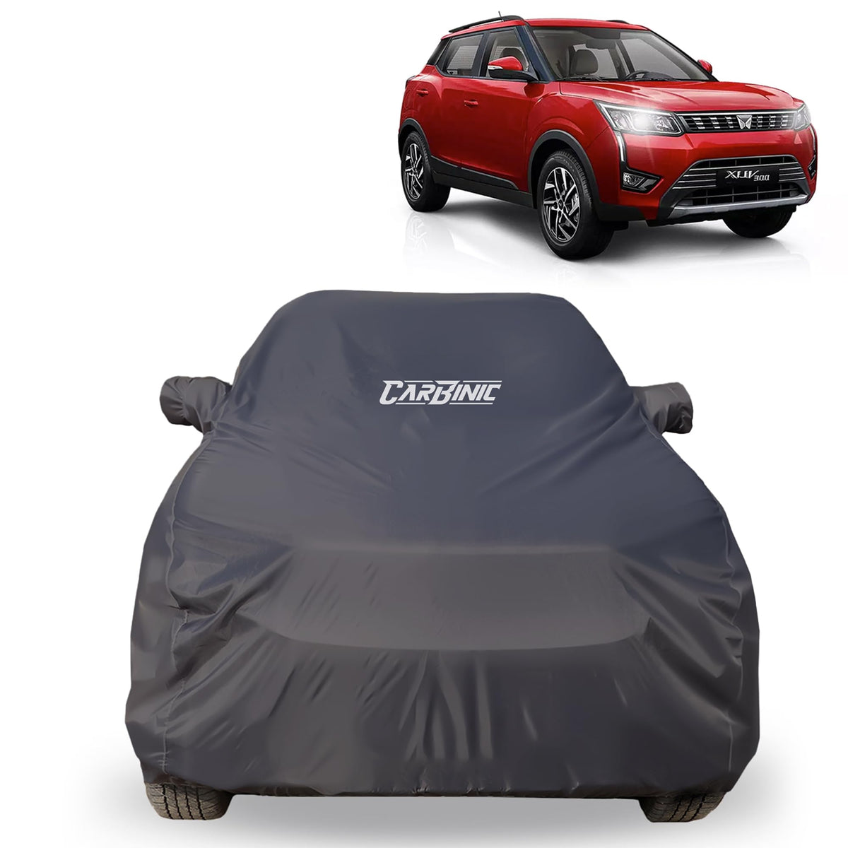 CARBINIC Car Body Cover for Nissan Magnite 2022 | Water Resistant, UV Protection Car Cover | Scratchproof Body Shield | All-Weather Cover | Mirror Pocket & Antenna | Car Accessories Dusk Grey