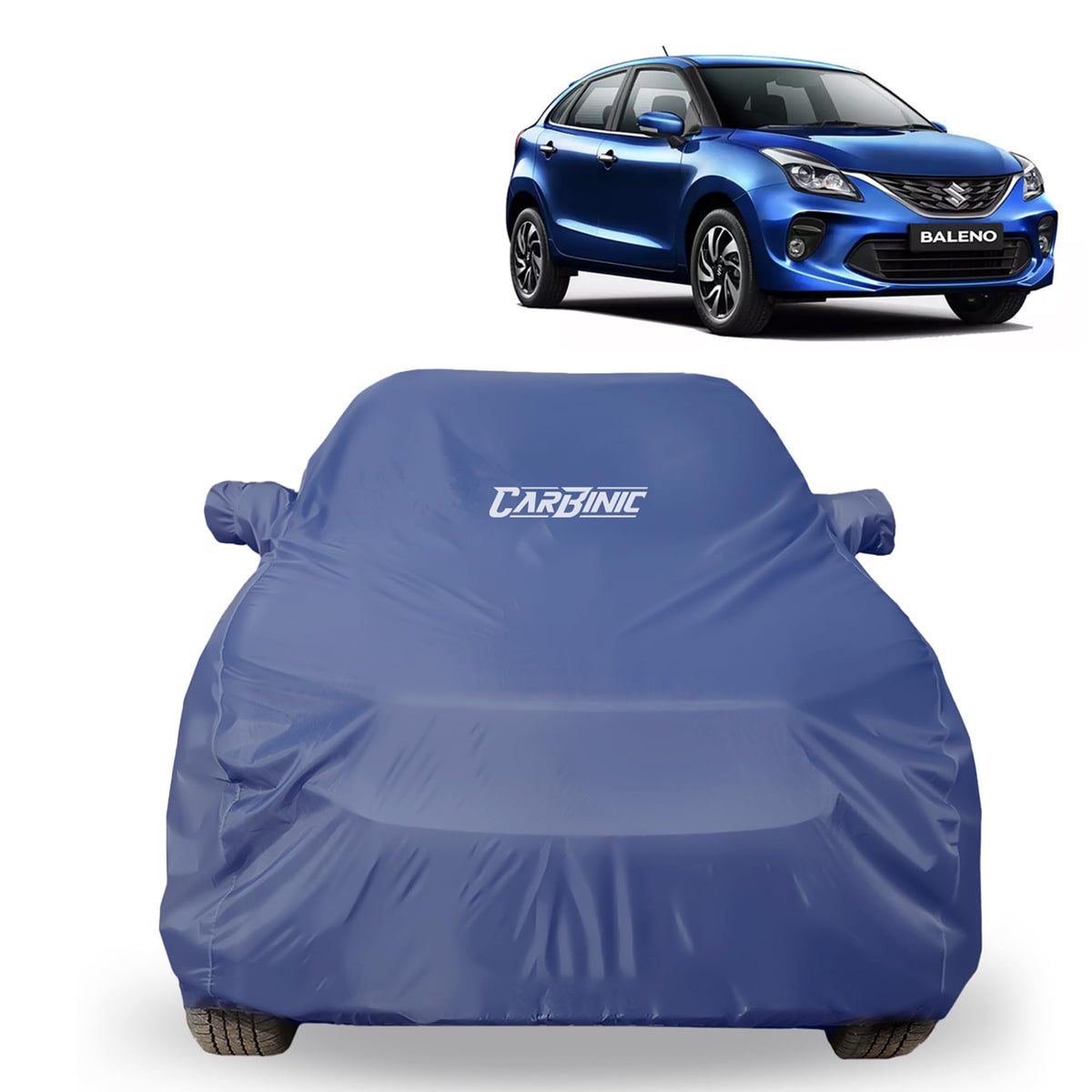 CARBINIC Car Body Cover for KIA Carens (6 Seater) 2022 Water Resistant, UV Protection Car Cover | Scratchproof Body Shield | All-Weather Cover | Mirror Pocket & Antenna | Car Accessories Dusk Blue