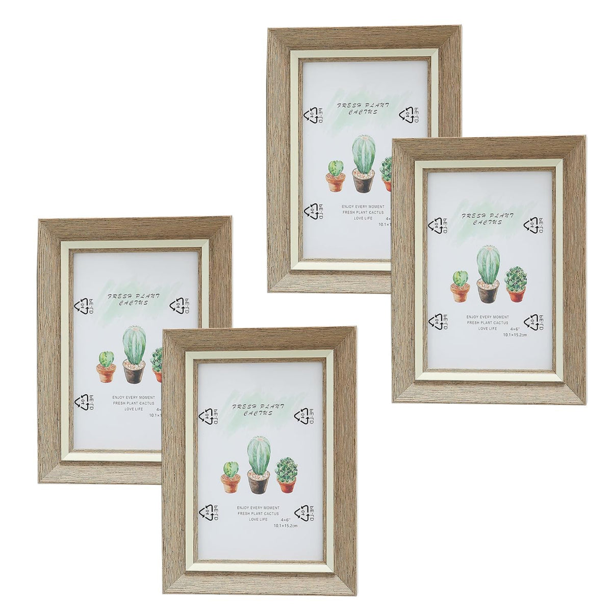 Kuber Industries Photo Frame For Home Décor|Use Horizontal & Vertical|Crystal Clear Glass|Perfect For Home, Office And Shop "11.6x16.7CM"-Pack of 4 (Natural)