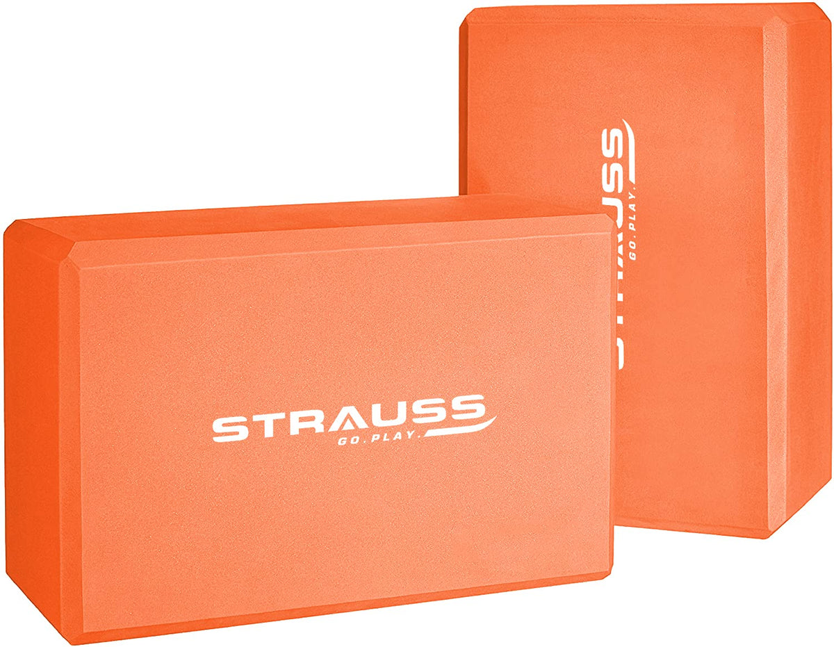 Strauss Yoga Block (Orange) and Yoga Block (Orange)