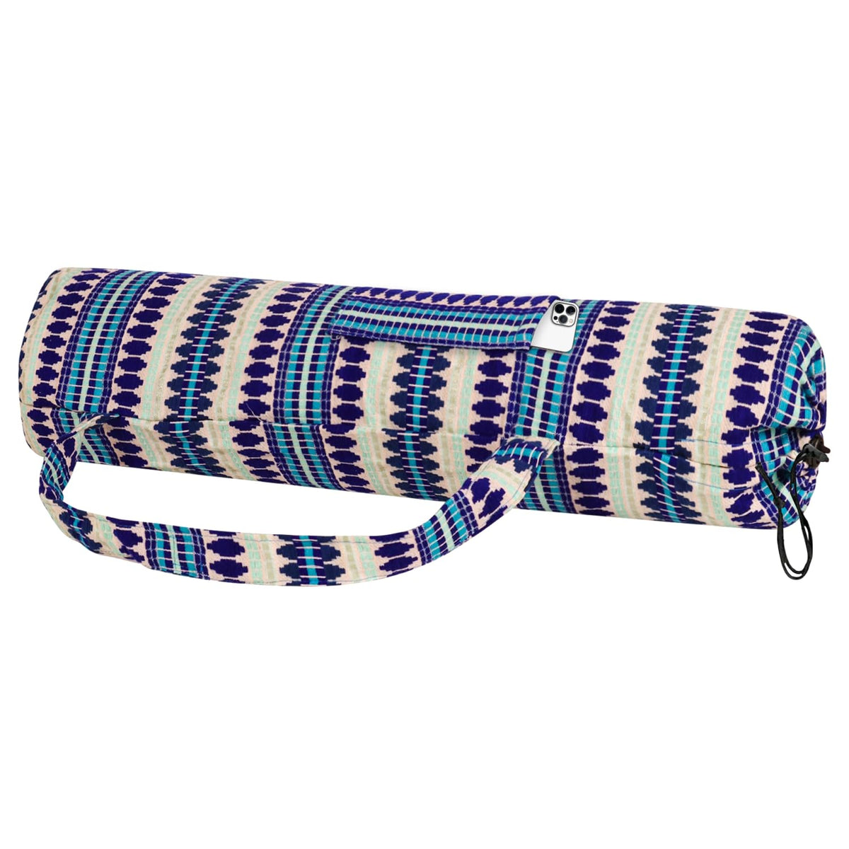 STRAUSS Jacquard Yoga Mat Bag | for Both Men and Women |Breathable, Durable and Long- Lasting| Suitable for Yoga Mat, Travel and Gym | Eco- Friendly and Washable (Blue Pattern)