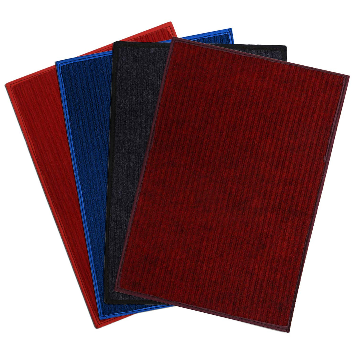 Kuber Industries Microfiber Anti Slip 4 Pieces Door Mat 14"x41"(Blue & Maroon & Grey & Red) CTKTC33841