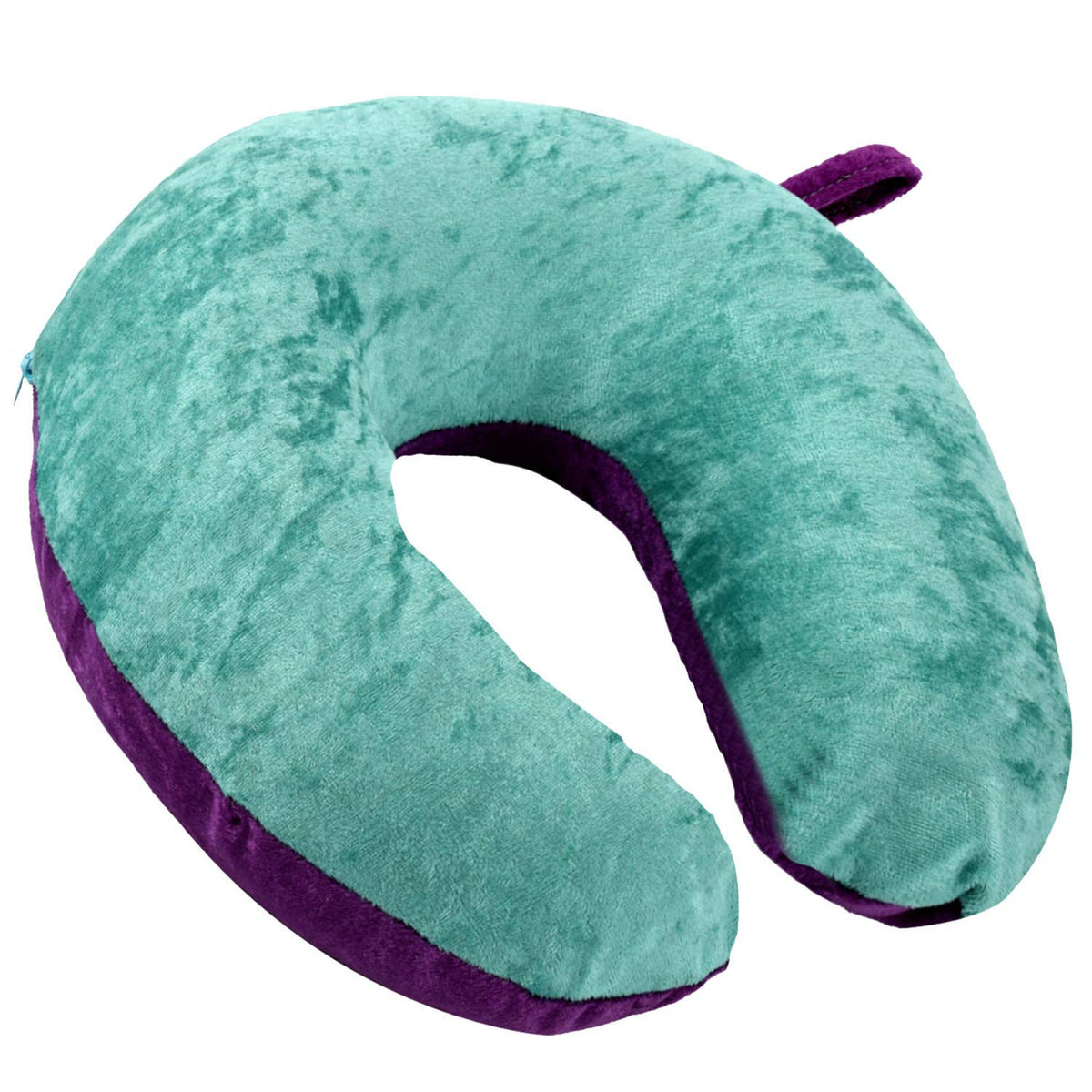 Kuber Industries Unisex U-Shaped Neck Pillow|Neck Rest Pillow for Travel|Car Neck Pillow (Purple & Green)