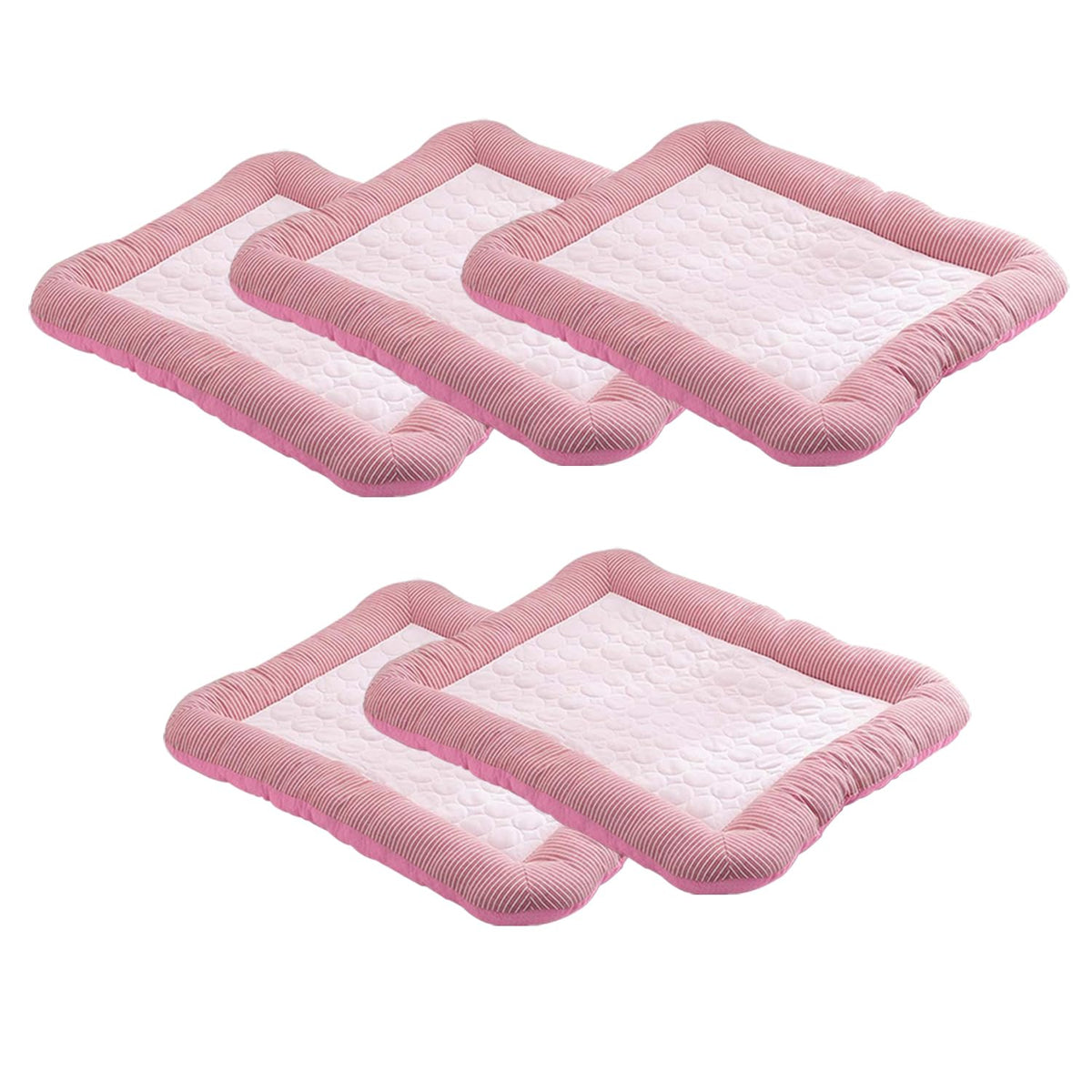 Kuber Industries Rectangular Dog & Cat Bed|Yarn Dyed Oxford Cloth|Nylon and Polyester With Cotton Filling|Self-Cooling Bed For Dog & Cat|Small Light-weight & Durable Dog Bed|ZQCJ005P-L|Pink(Pack Of 5)