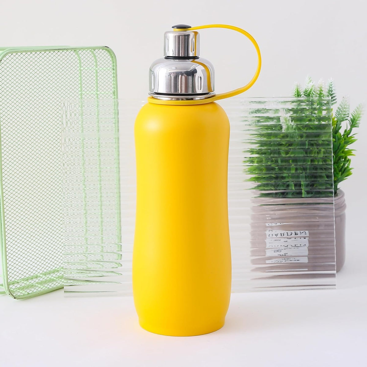 Kuber Industries Pack of 6 Vacuum Insulated Water Bottle| Stainless Steel Sipper Water Bottle | Hot & Cold Water Bottle | Leakproof, BPA Free, Rustproof | 750 ML | Yellow