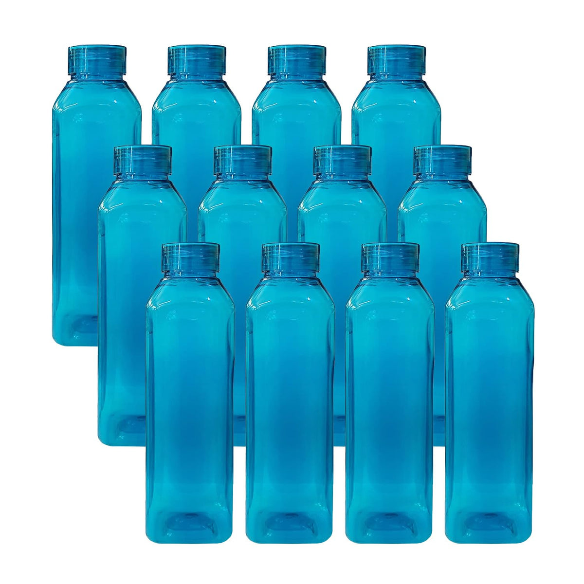 Kuber Industries BPA Free Plastic Water Bottles | Unbreakable, Leak Proof, 100% Food Grade Plastic | for Kids & Adults | Refrigerator Plastic Bottle Set of 6|Blue (Pack of 2)