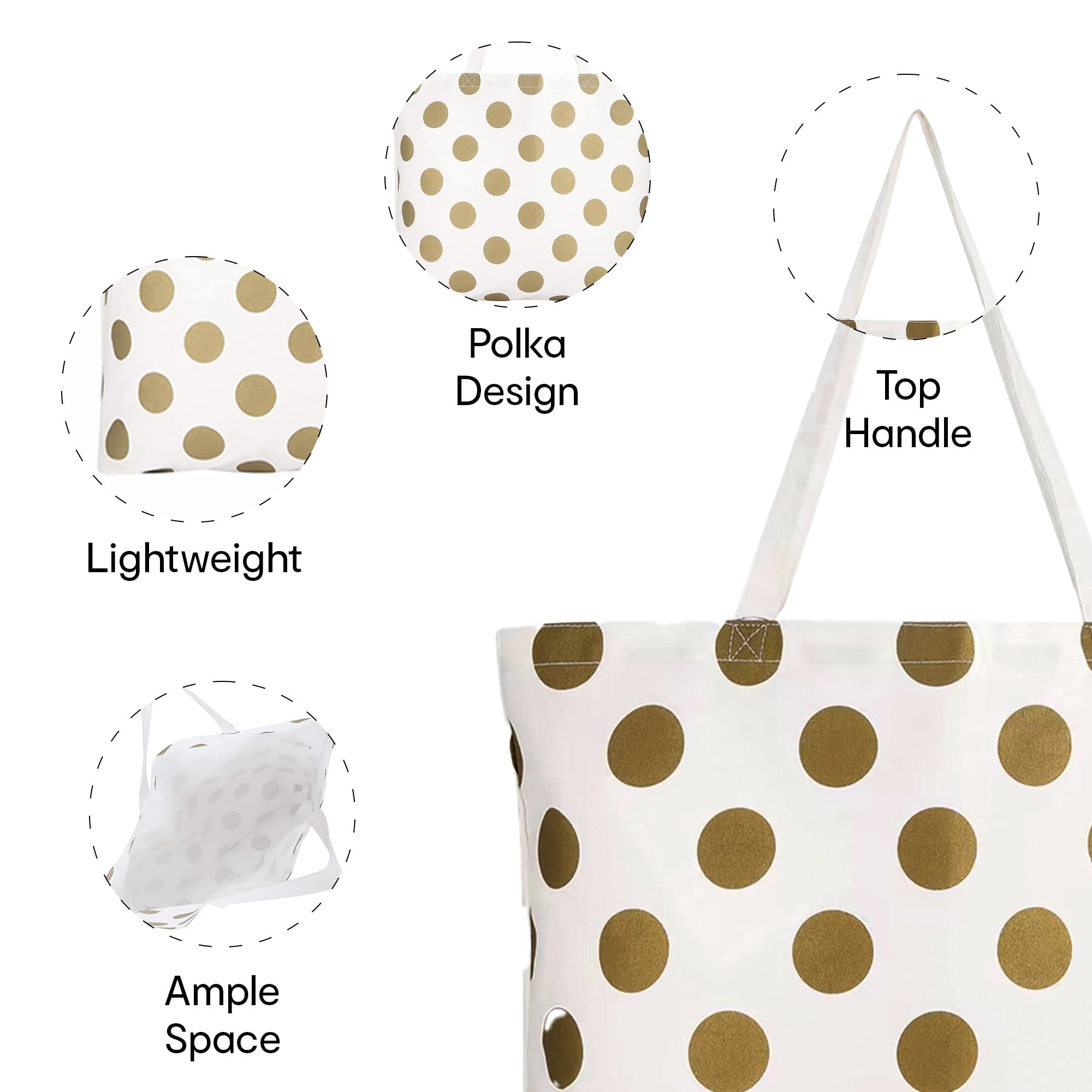 Anko Spotted Cotton Canvas Bag - Eco-Friendly Tote