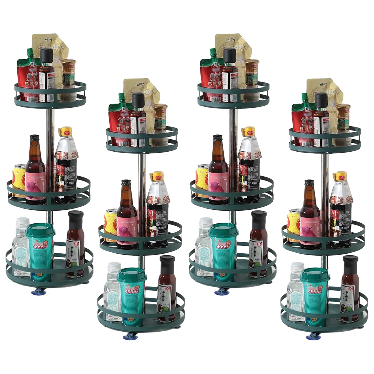 Kuber 3-Layer Rotating Spice Rack - Space-saving solution