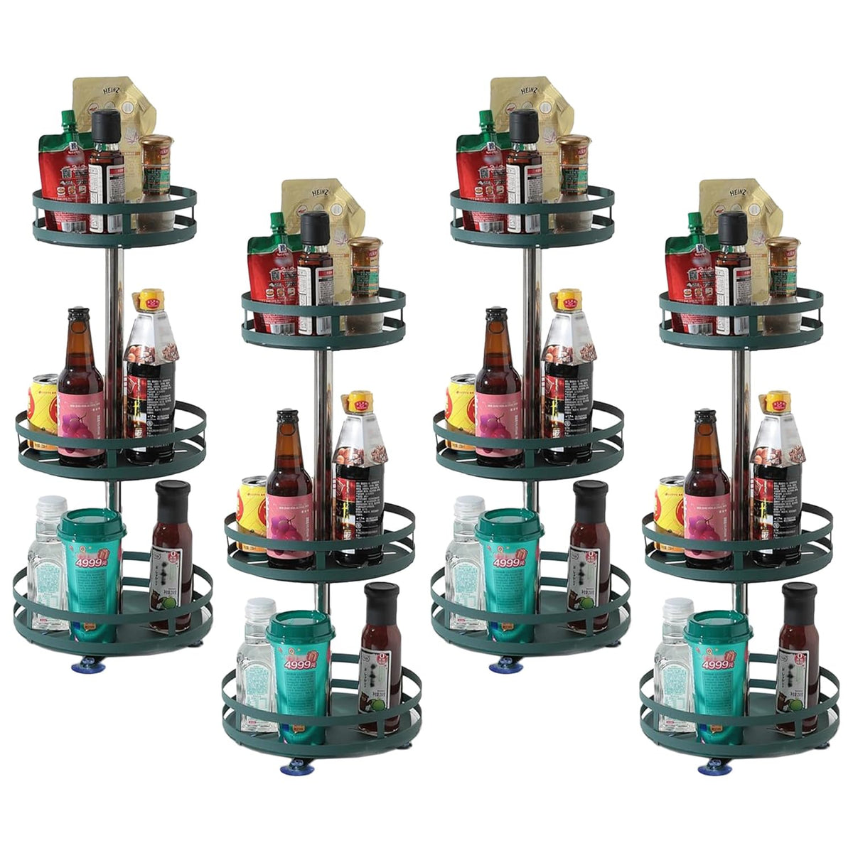 Kuber 3-Layer Rotating Spice Rack - Space-saving solution