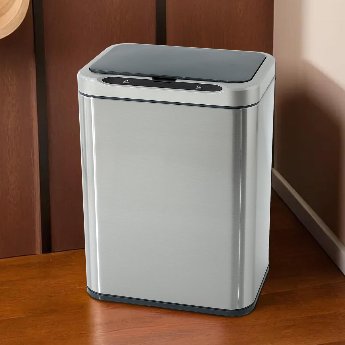 UMAI 13L Stainless Steel Dustbin For Kitchen | Touch Sensor | Soft Close Lid Ozone Sanitizing | Kitchen & Bathroom Bin | Garbage Bin | Trash Can For Office- Silver