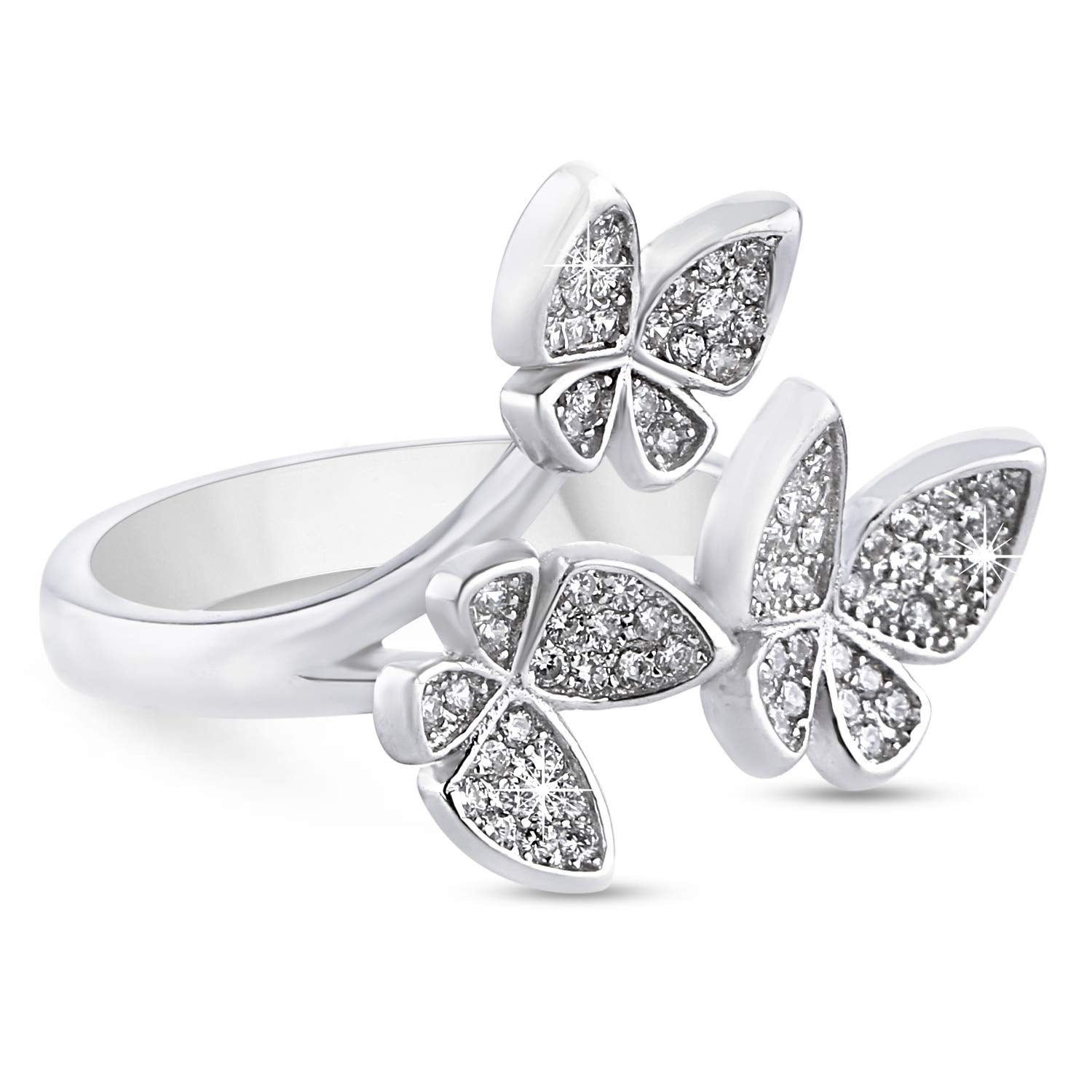 Yellow Chimes Butterfly Silver Ring - Gift for special occasions