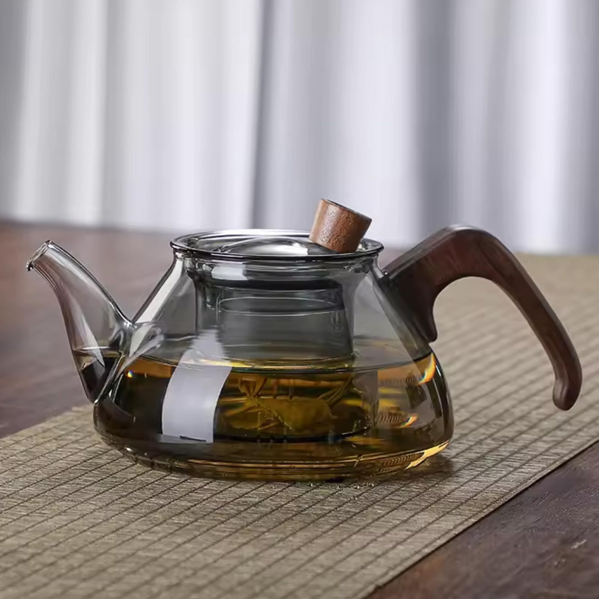 UMAI Borosilicate Glass Tea Pot (650ml)| Glass Kettle For Gas Stove | Stovetop Safe with Removable Glass Infuser Bamboo Handle & Lid | Tea Kettle Glass | Teapot | Tea Maker Kettle | Tea Infuser Kettle