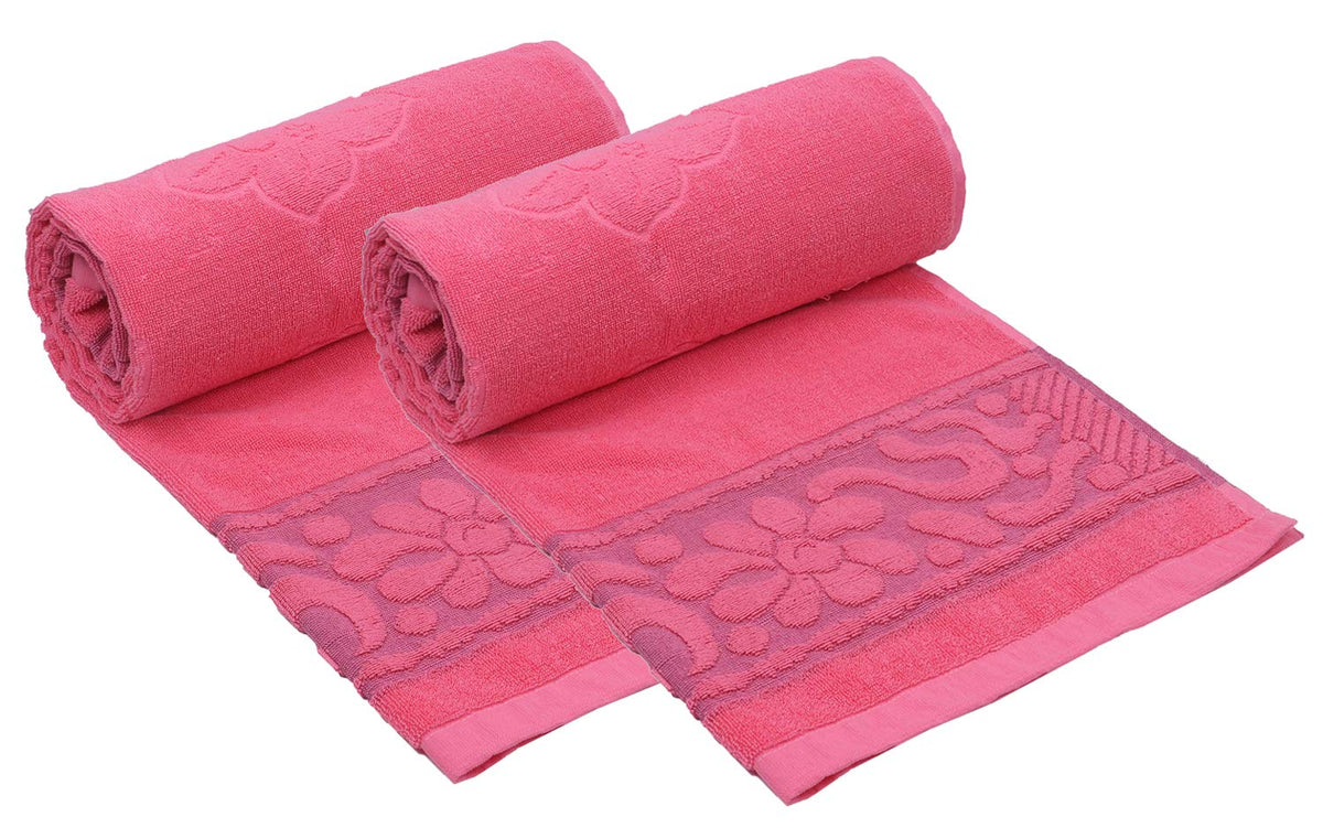 Kuber Industries Cotton Bath Towel (30"x60", Pink, Full Size, 2 Pieces)-CTKTC29900