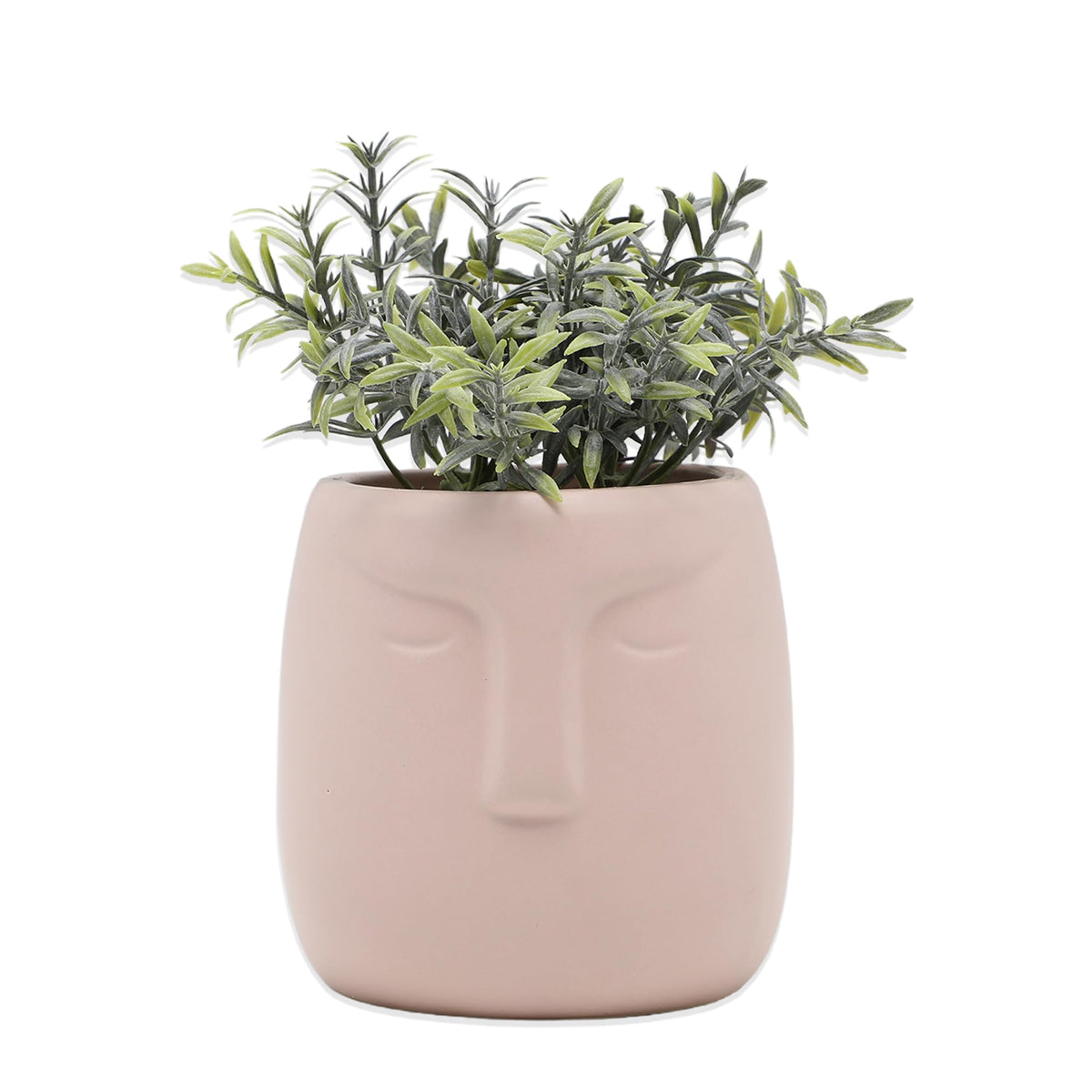 Anko Ceramic Pot Planter - Pink | Showpiece for Home Decor, Office Desk, Bedroom, Balcony, Living Room, Table Top | Realistic Decorative Item | Gift Idea for Plant Lovers