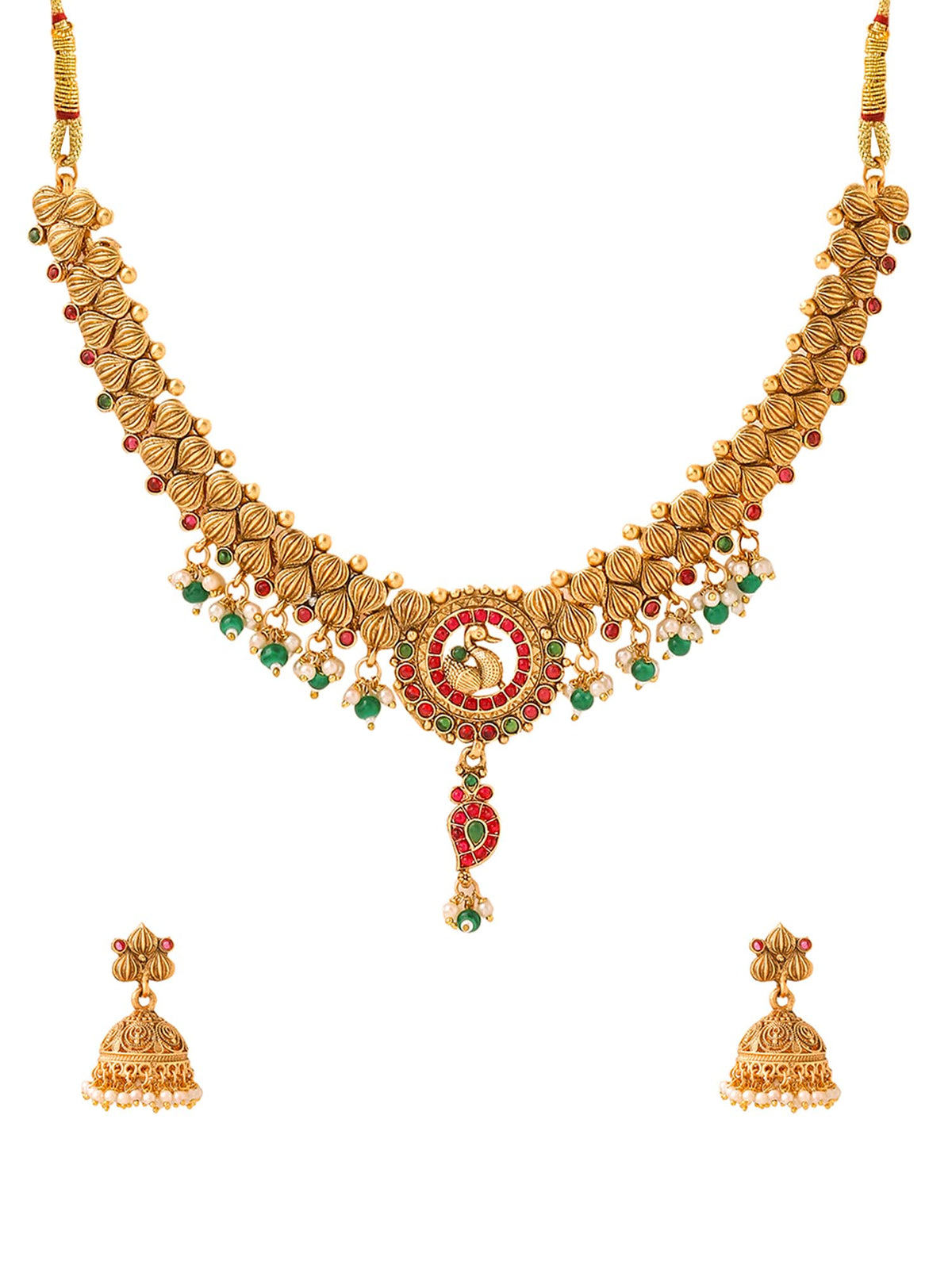 Yellow Chimes Jewellery Set For Women | Ethnic Gold Plated Choker Necklace Set for Women | Traditional Jewellery Sets For Girls | Birthday Gift for Girls & Women Anniversary Gift for Wife