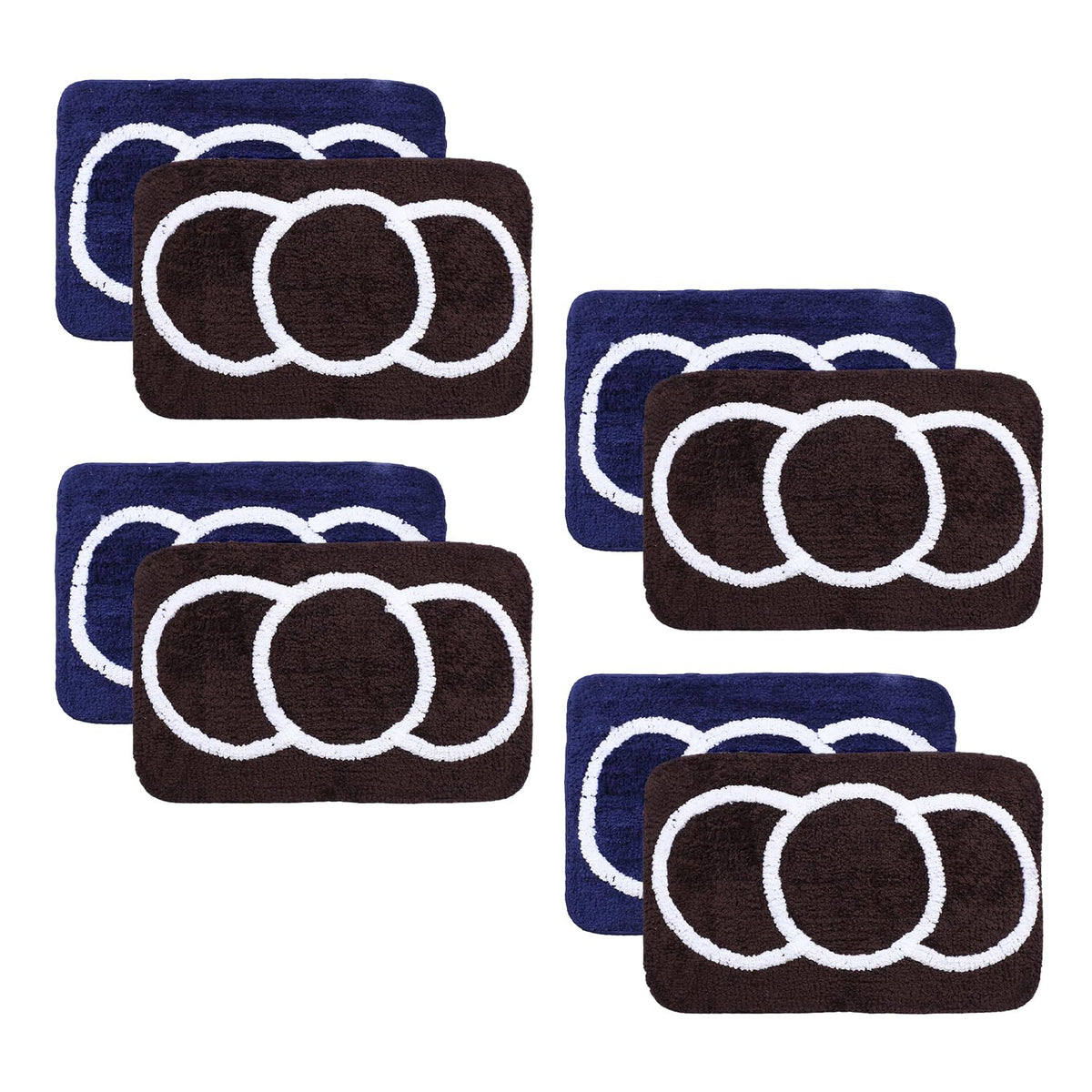 Kuber Industries Pack of 4 Super Soft Door mat|Microfiber Anti-Slip Water Absorbant Fluffy Floor Mat|Entrance Mat for Kitchen,Bedside,Door,Living Room,60x40 cm,Set of 2|Brown and Blue
