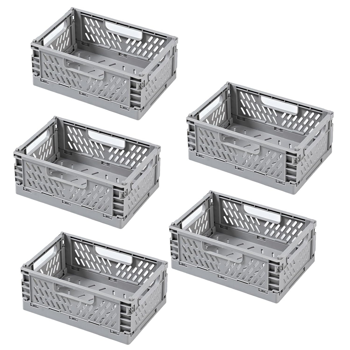 Kuber Industries Small Refrigerator Storage Crisper/Fridge Container Without Lid-Pack of 5 (Grey)
