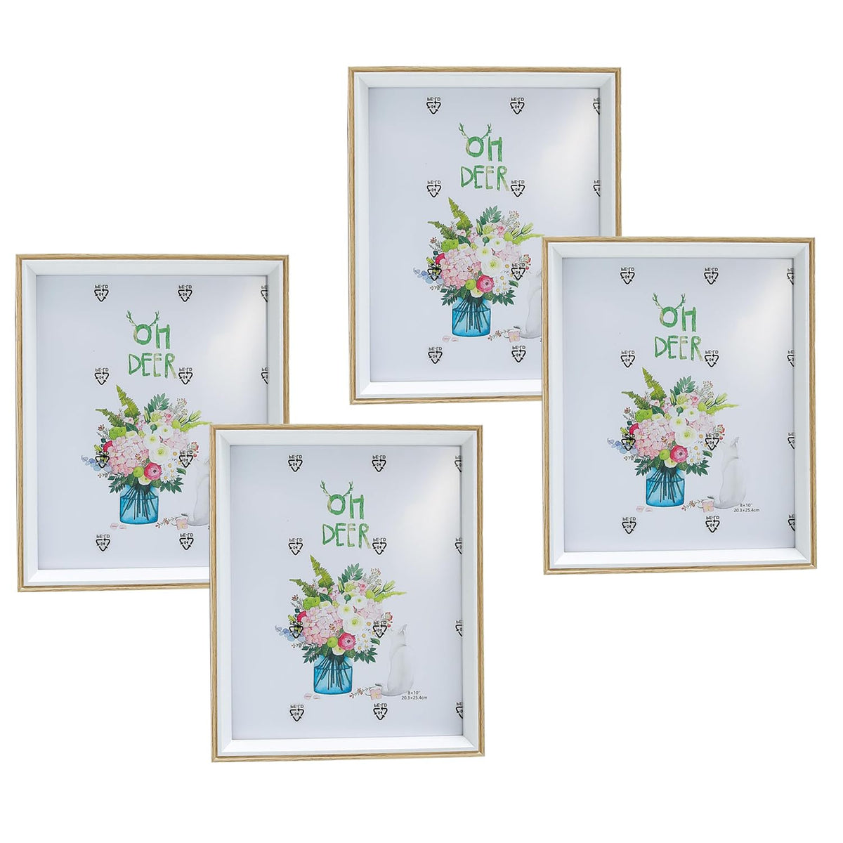 Kuber Industries Photo Frame For Home Décor|Use Horizontal & Vertical|Crystal Clear Glass|Perfect For Home, Office And Shop "21.8x26.9CM"-Pack of 4 (Natural)