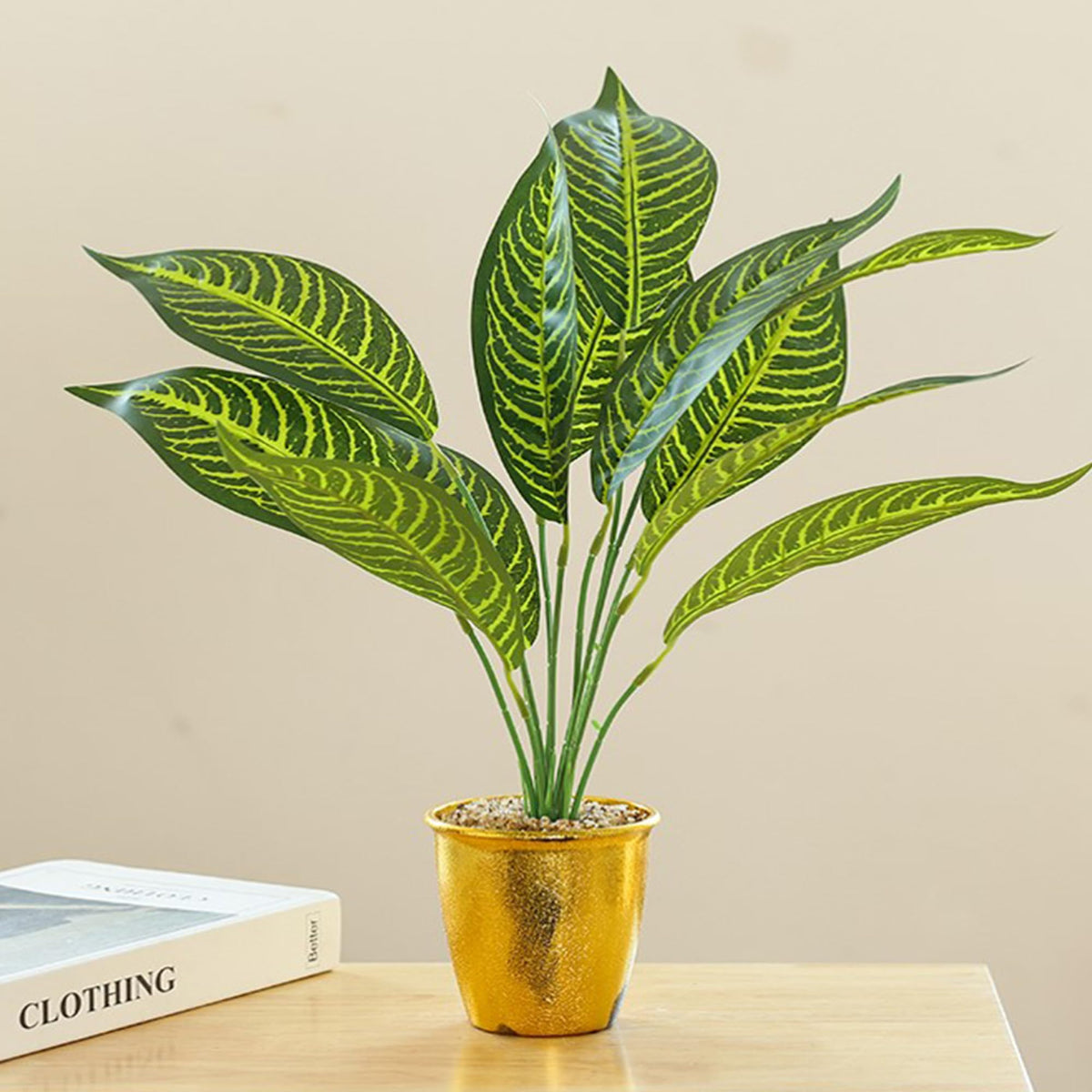 UMAI Artificial Plants for Home Decor with Pot (50cm) | Aesthetic Room Decor Items for Living Room, Bedroom, Hall | Green Leaves for Home Decor Items | Fake Plants for Office, Reception,Tabletop