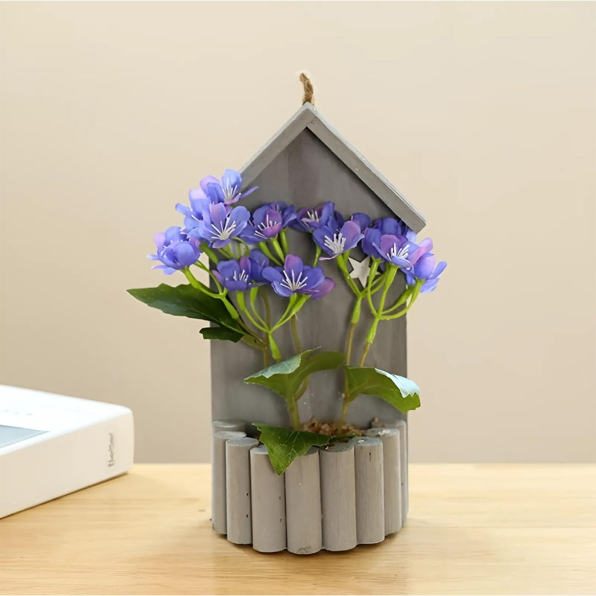 UMAI Artificial Flowers for Decoration with Pot (26cm) | Spring Purple Hydrangea Flowers for Home Decor Items | Aesthetic Room Decor Items for Living Room, Bedroom |Fake Plants for Office, Reception