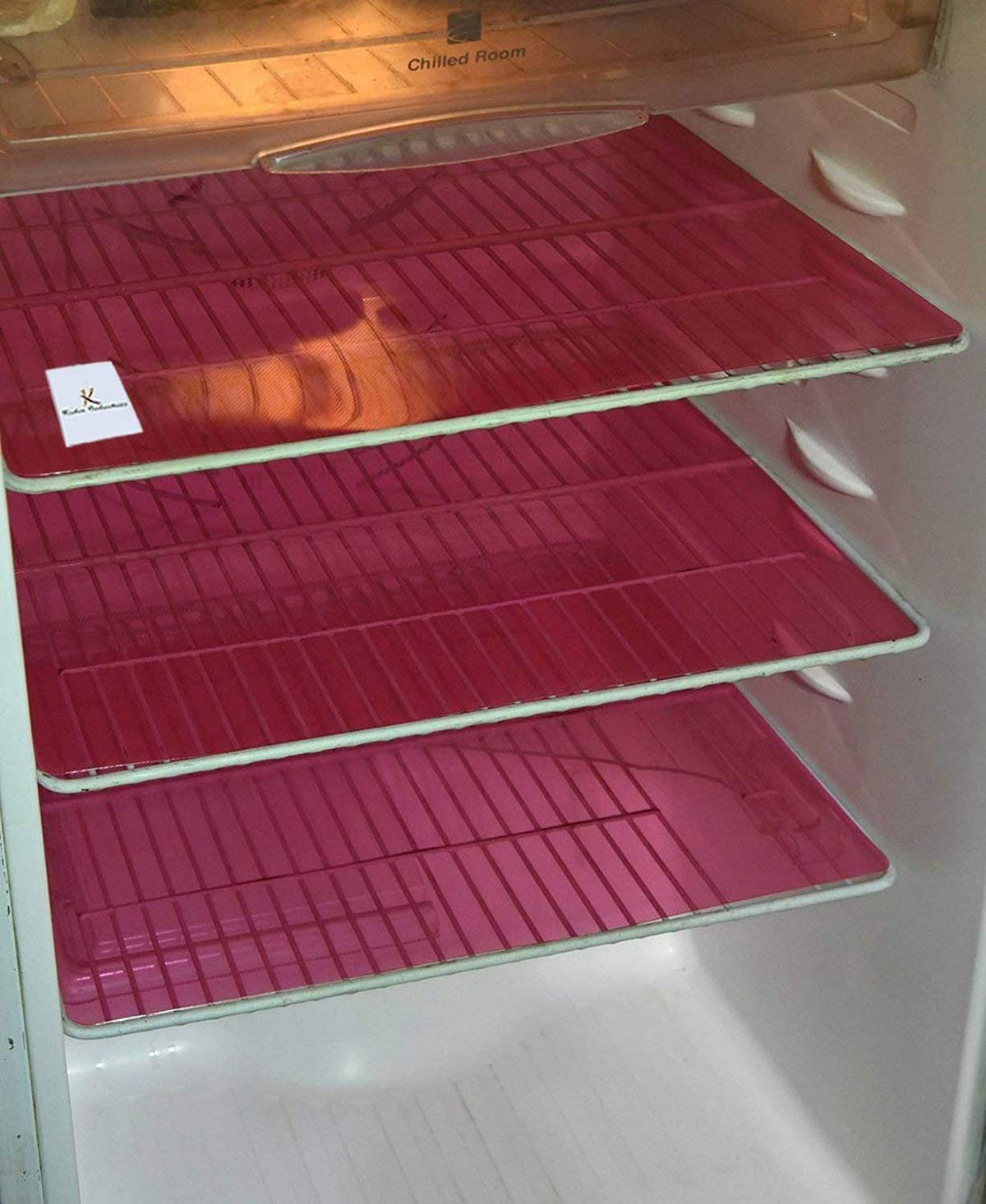 Kuber Industries PVC 6 Piece Refrigerator Drawer Mat Set - Pink (VARSSKI00344)