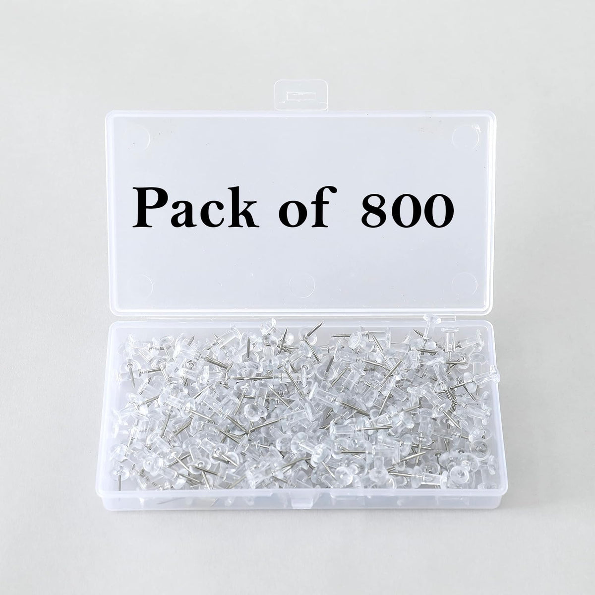 Kuber Industries Push Pins Tacks|Heavy-Duty Notice Board Pins|200" (Transparent) (Pack of 4)