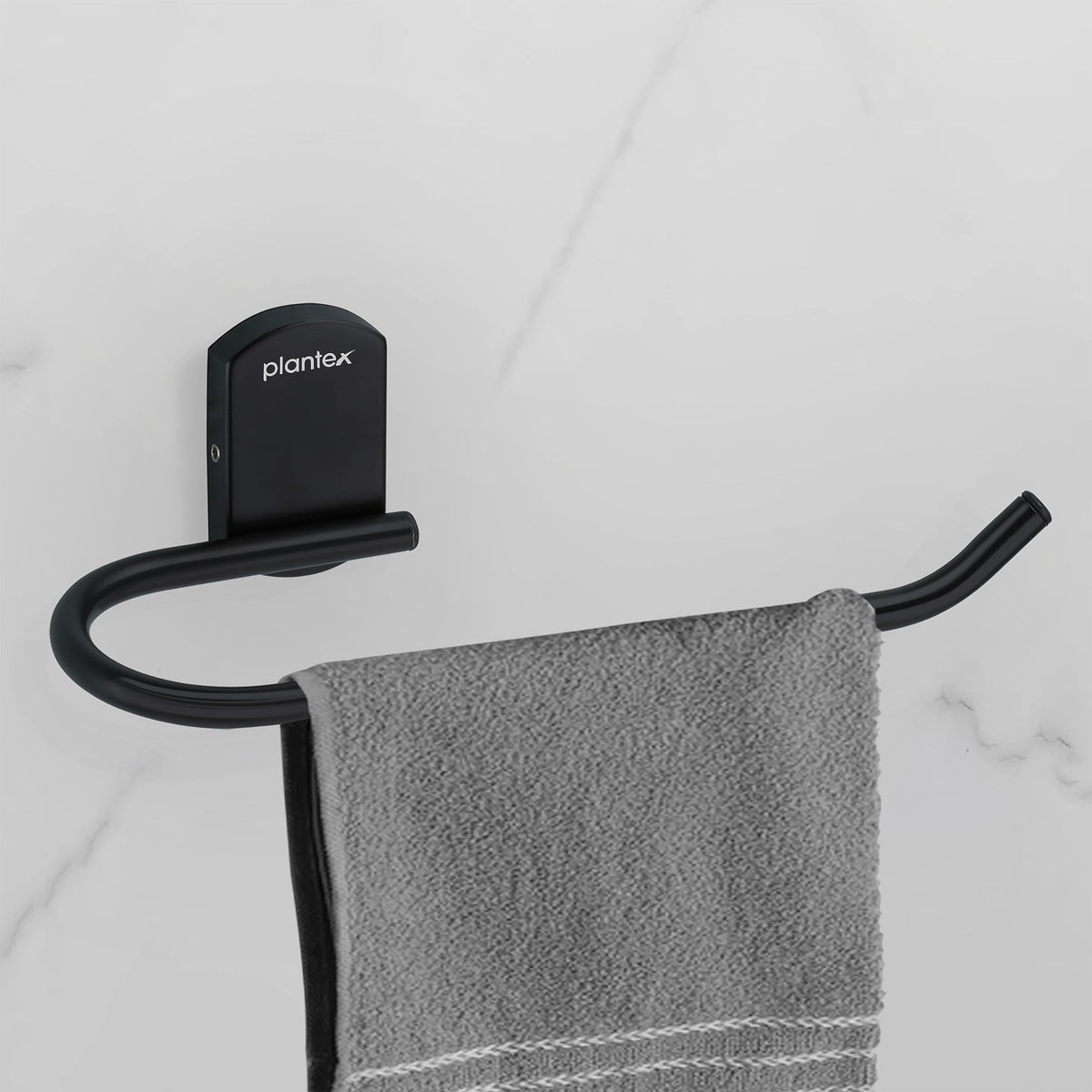 Plantex 304 Grade Stainless Steel Napkin Holder for washbasin/Towel Ring for Bathroom-Kitchen/Hand Towel holderBathroom Accessories - (Parv-Black)