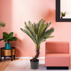 Kuber Industries Sago Cycas Artificial Tree | 80 CM Palm Tree | 24 Leaves Faux Plant for Home Décor | Majesty Palm Plant with Pot | Plastic | FH-ST80 | Green