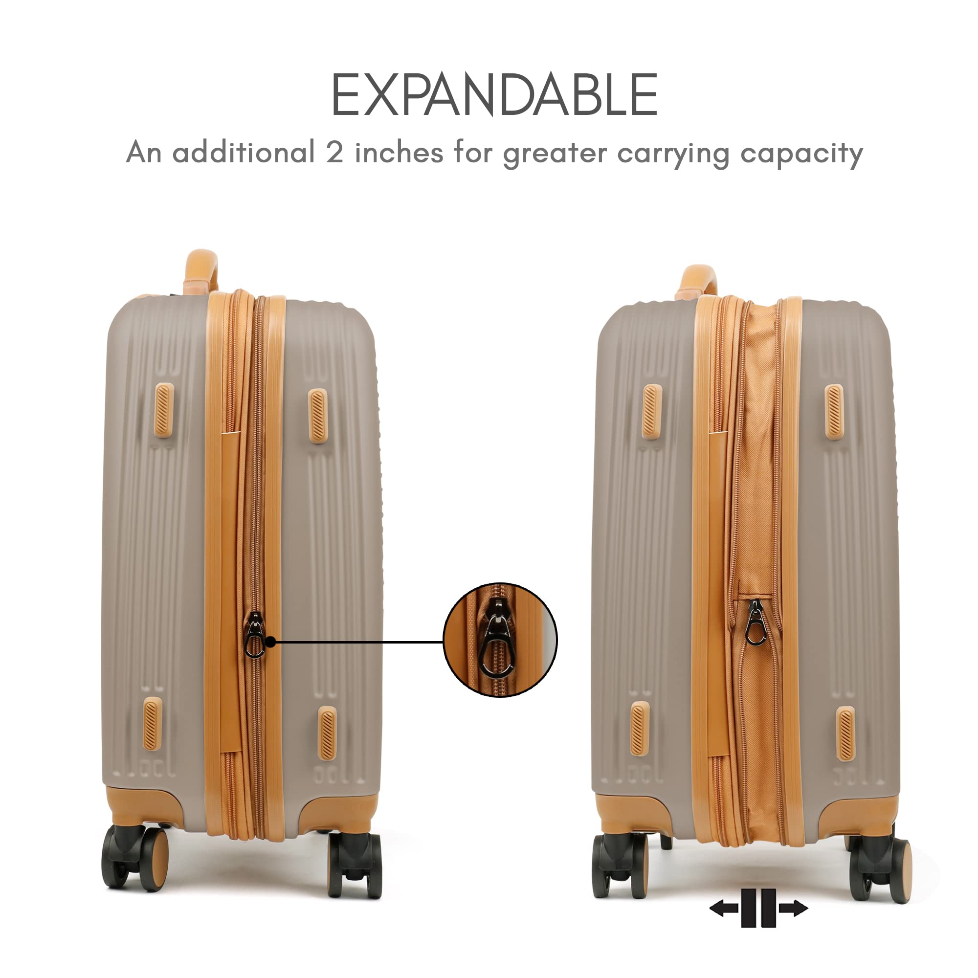 THE CLOWNFISH Kenzo Series Expandable Luggage ABS Polycarbonate GlobalBees Shop