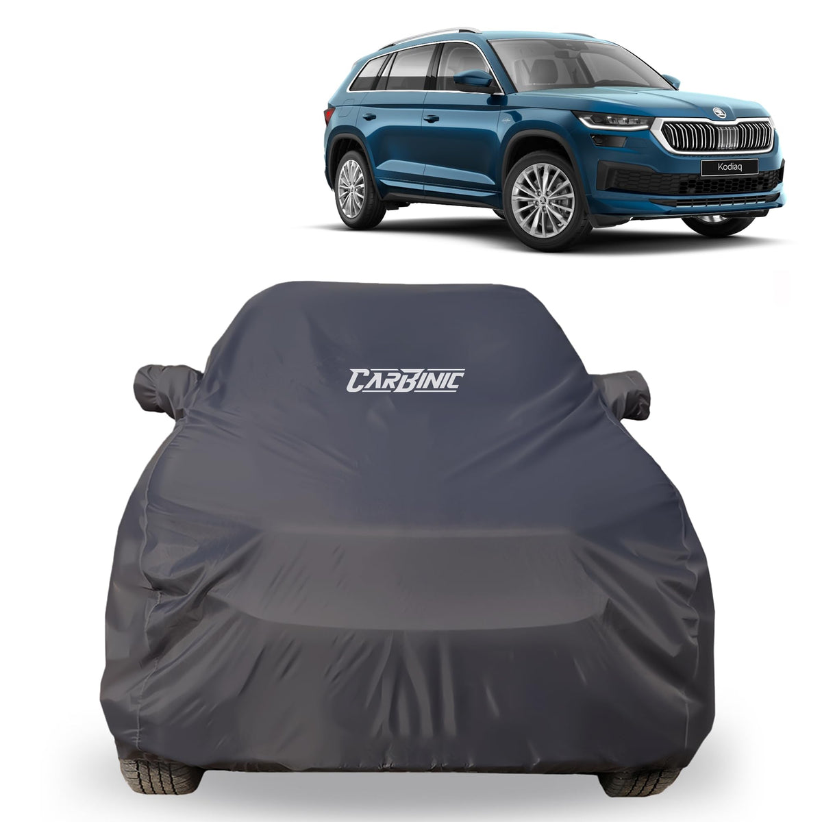 CARBINIC Car Body Cover for Skoda Kodiaq 2022 | Water Resistant, UV Protection Car Cover | Scratchproof Body Shield | Dustproof All-Weather Cover | Mirror Pocket & Antenna | Car Accessories