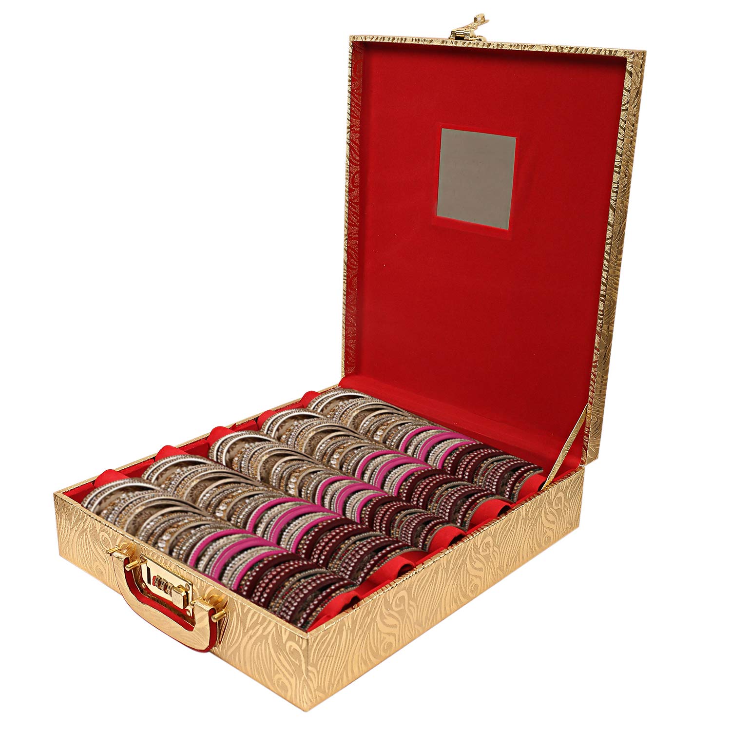 Wooden Five Rod Bangle Storage Box (Gold) - CTKTC08677 by Kuber ...