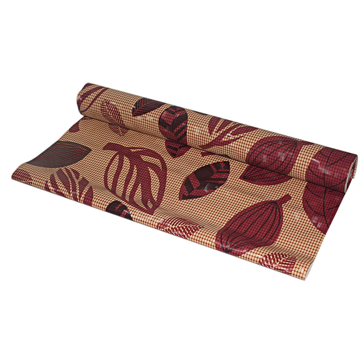 Kuber Industries Leaf Design PVC Wardrobe Kitchen Drawer Shelf Mat - Brown, 10M Roll (CTKTC05364)