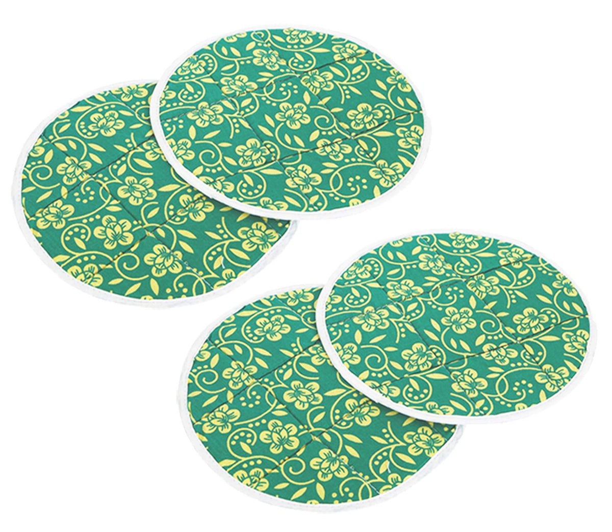 Kuber Industries Cotton 4 Pieces Roti Cover/Chapati Cover/Roti Rumals (Green) 2 Piece Top & 2 Piece Bottom-CTKTC32560