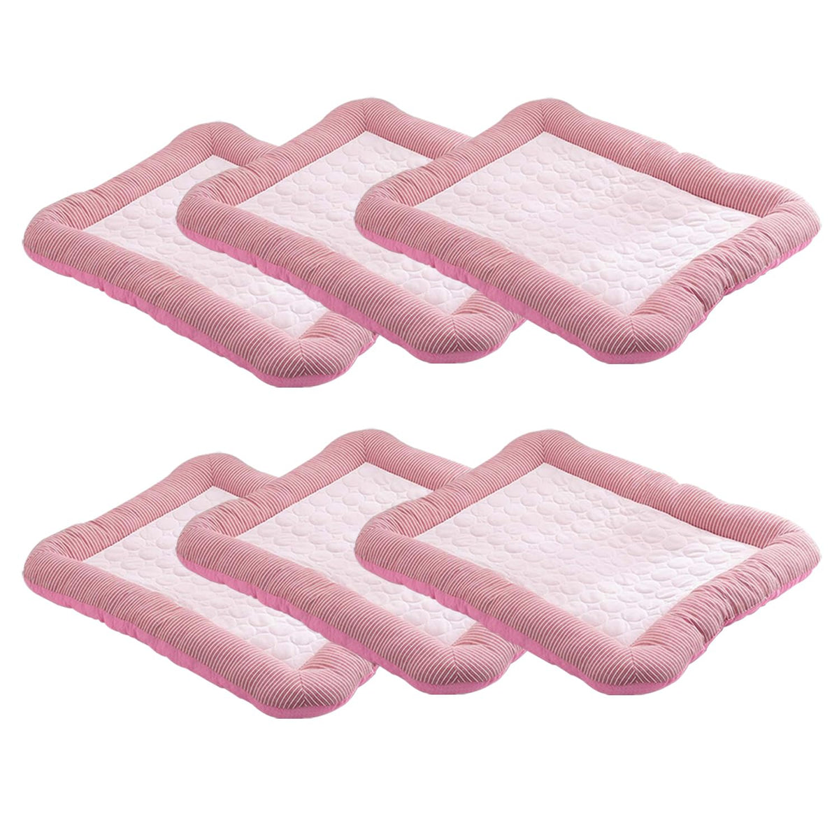 Kuber Industries Rectangular Dog & Cat Bed|Yarn Dyed Oxford Cloth|Nylon and Polyester With Cotton Filling|Self-Cooling Bed For Dog & Cat|Small Light-weight & Durable Dog Bed|ZQCJ005P-S|Pink(Pack Of 6)
