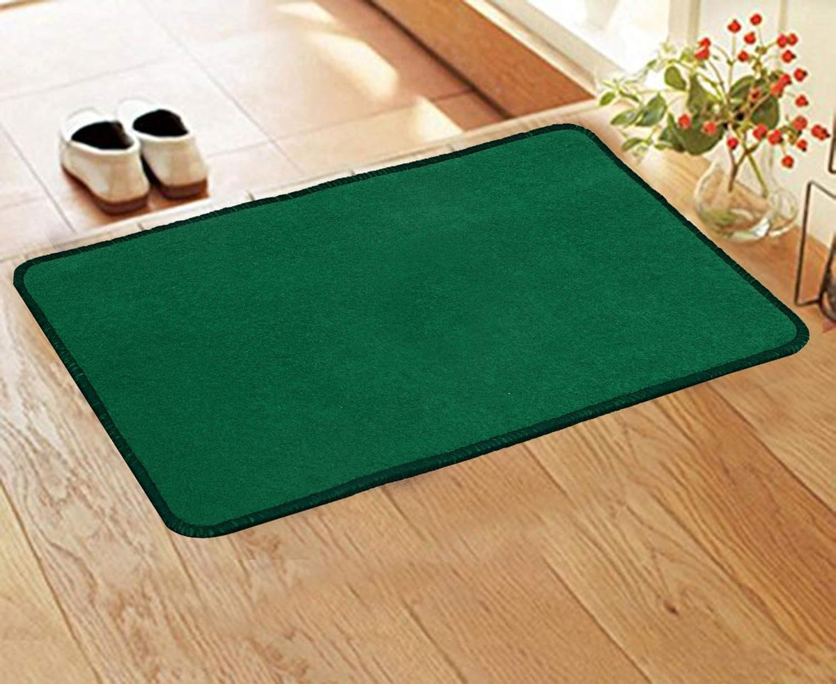 Kuber Industries Door Mat|Splid Design & Soft Microfiber|Anti Slip & Water Absorbant (Green) - CTKTC21894