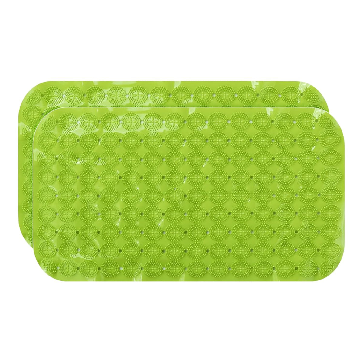 Kuber Industries Bath Mat | PVC Bathroom Mat | Shower Bath Mat | Floor Tub Mat | Foot Massager Mat | Anti-Skid Shower Bathroom Mat | B-02C |Pack of 2| Green
