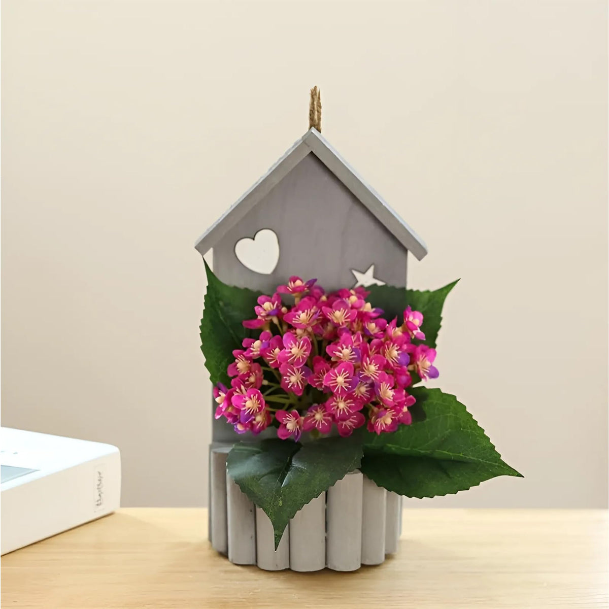 UMAI Artificial Flowers for Decoration with Pot| Spring Pink Hydrangea Flowers for Home Decor Items | Aesthetic Room Decor Items for Living Room, Bedroom | Fake Plants for Office, Reception, TV Unit