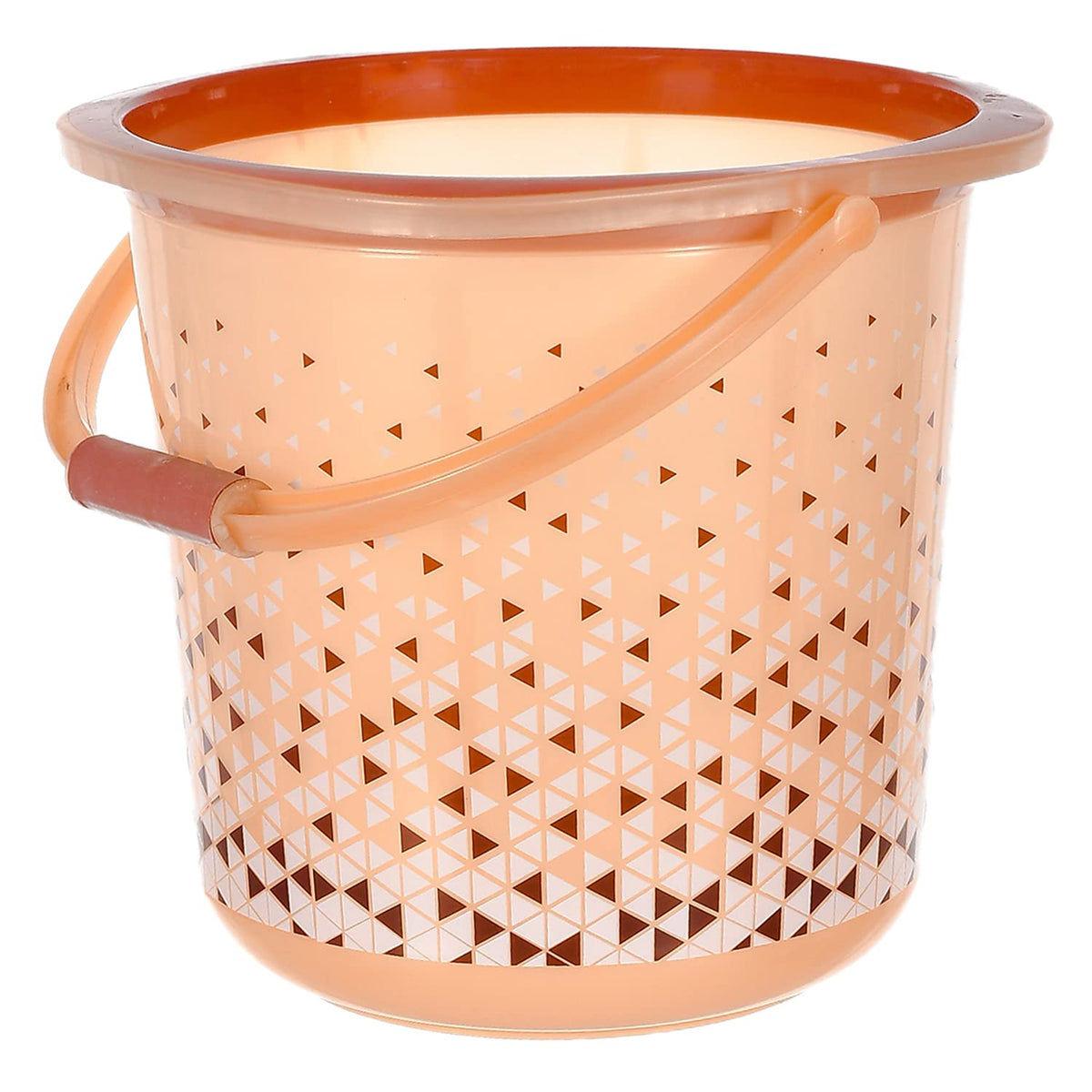 Heart Home Tinted Print Plastic Bucket For Home/Kitchen/Office/Shop With Strong Handle, 18 litre (Brown)-46HH0338