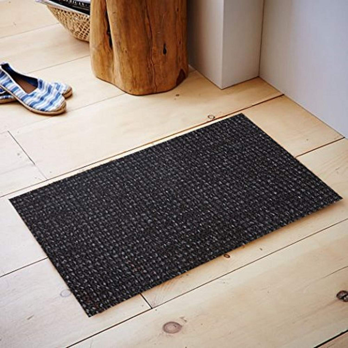 Kuber Industries PVC Doormat - 23.6"x15"x0.6", Black