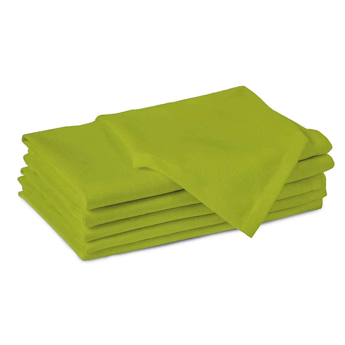 Encasa Cotton Cloth Napkins | Set of 6 | Size 17"x17" | Lime Green Solid Color | Machine Washable