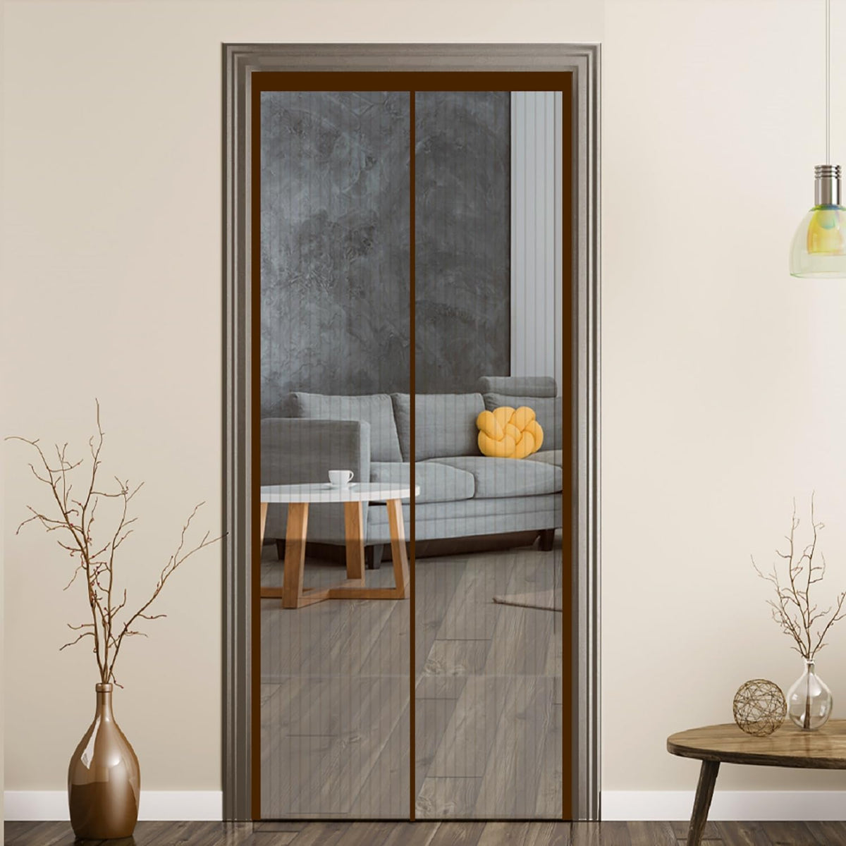 Classic Mosquito Net - Stylish brown door screen