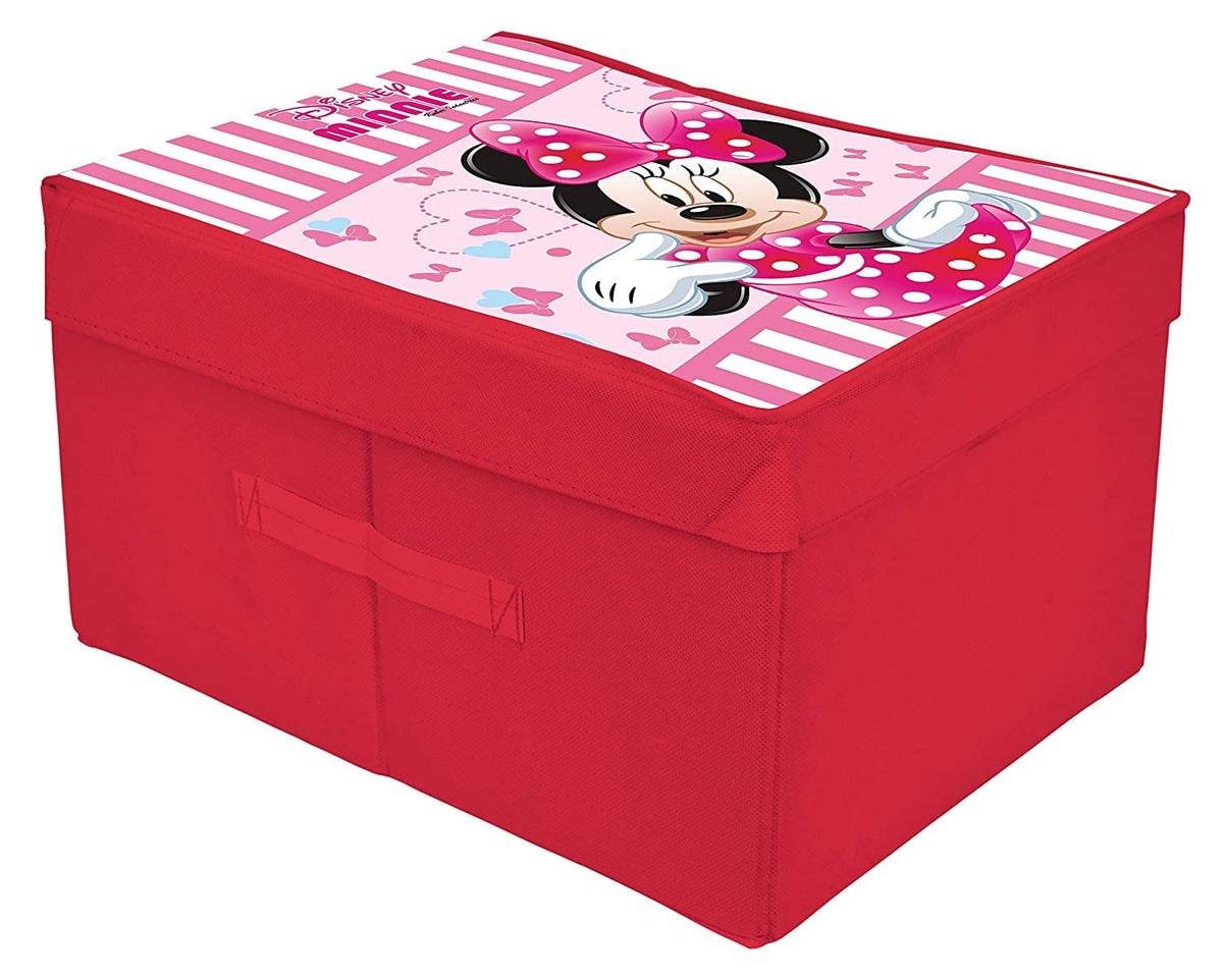 Kuber Industries Minnie Printed Multi-Utility Organizer, Storage box, Closet For Clothes, Toys With Lid (Pink)-HS43KUBMART26201