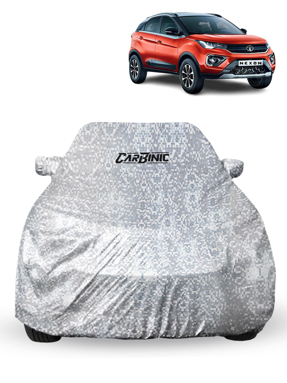 CARBINIC Car Cover for Tata Nexon 2020 Waterproof (Tested) and Dustproof UV Heat Resistant Outdoor Protection with Triple Stitched Fully Elastic Surface